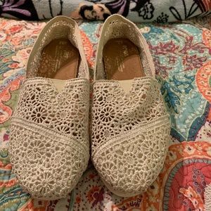 Toms Ivory Alpargata Moroccan Crochet Shoes